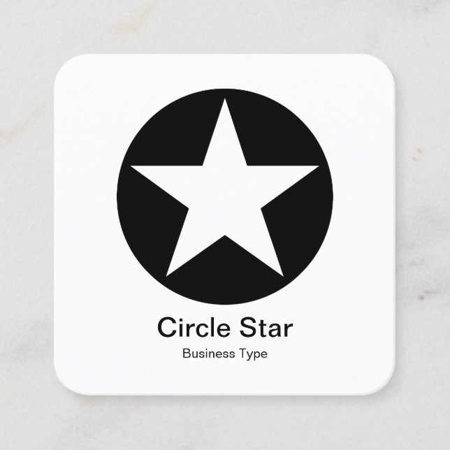 Tarjeta De Visita Cuadrada Estrella del círculo (Anverso)