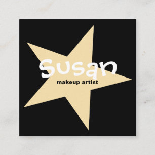 Tarjeta De Visita Cuadrada Estrella dorada en negro