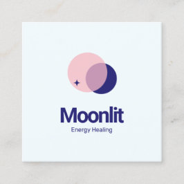 Tarjeta De Visita Cuadrada Estrella moderna de la Luna Estrella Celestial Ast
