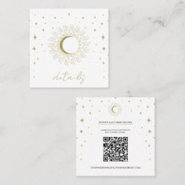 Tarjeta De Visita Cuadrada Estrellas Blancas y Doradas Explosión Celestial de