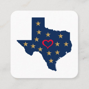 Tarjeta De Visita Cuadrada Estrellas brillantes y de amor en Texas