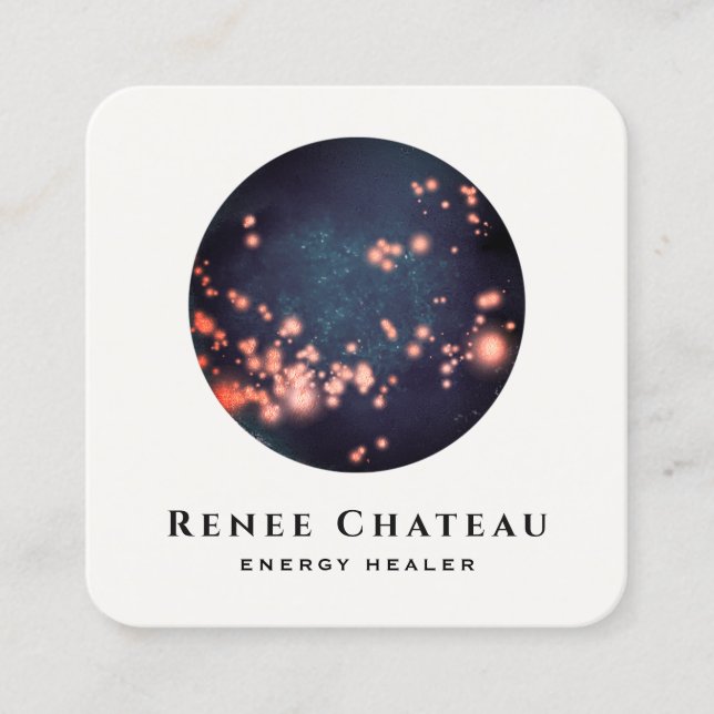 Tarjeta De Visita Cuadrada Estrellas celestes Energy Healer Cosmos (Anverso)