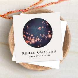 Tarjeta De Visita Cuadrada Estrellas celestes maestros de yoga con energía có