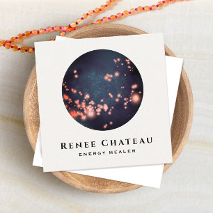 Tarjeta De Visita Cuadrada Estrellas celestes maestros de yoga con energía có