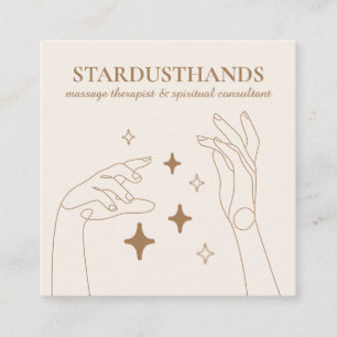 Tarjeta De Visita Cuadrada Estrellas de marfil curando el masaje de la terapi