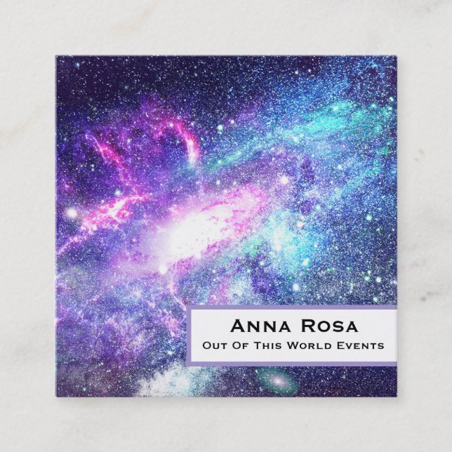 Tarjeta De Visita Cuadrada *~* Estrellas de nebulosa universal.  Cosmos de ga (Anverso)