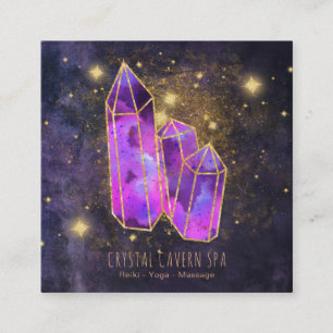Tarjeta De Visita Cuadrada *~* Estrellas de Purpurina de Crístales Cósmicos