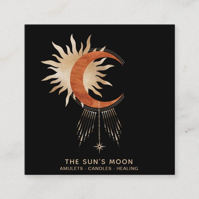 Tarjeta De Visita Cuadrada *~* Estrellas de Sun Rays en el Universo Cósmico (Anverso)