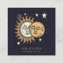 Tarjeta De Visita Cuadrada Estrellas holísticas celestes de luna