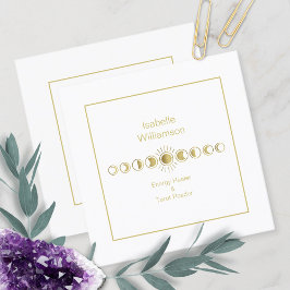 Tarjeta De Visita Cuadrada Estrellas místicas celestiales de la luna contra e