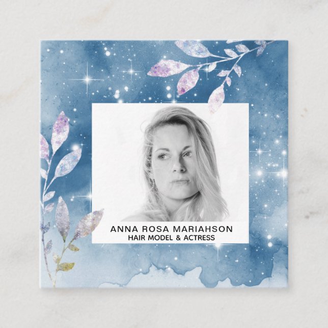 Tarjeta De Visita Cuadrada *~* Estrellas Moda Popular Modelo de actriz FOTO (Anverso)