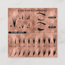 Tarjeta De Visita Cuadrada Estudio de extensión de Eyelash Tienda Rosa Modern