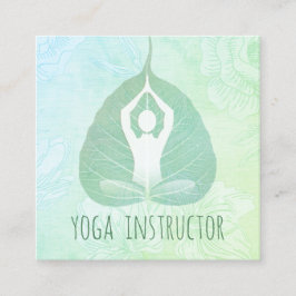 Tarjeta De Visita Cuadrada Estudio de instrucción de yoga Meditación Pose Bod