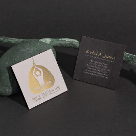 Tarjeta De Visita Cuadrada Estudio de instrucción de yoga Meditación Pose Bod