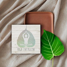 Tarjeta De Visita Cuadrada Estudio de instrucción de yoga Meditación Pose Bod