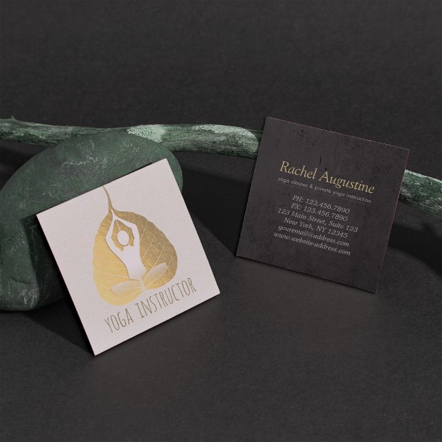 Tarjeta De Visita Cuadrada Estudio de instrucción de yoga Meditación Pose Bod (Subido por el creador)