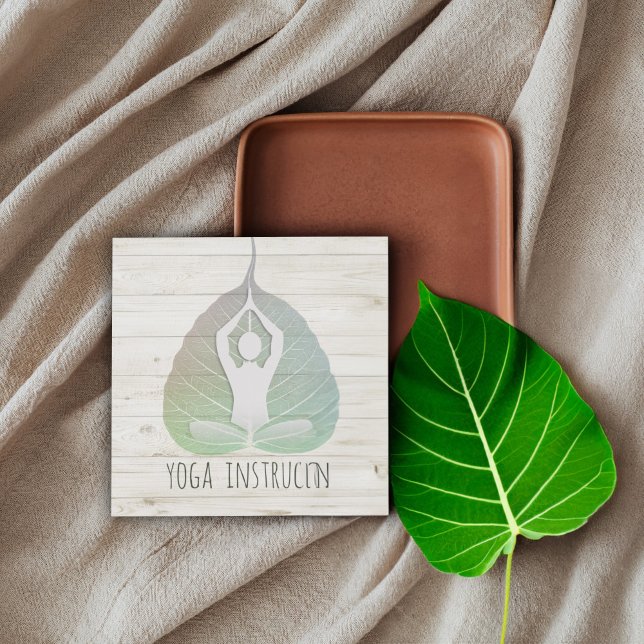 Tarjeta De Visita Cuadrada Estudio de instrucción de yoga Meditación Pose Bod (Subido por el creador)