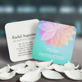 Tarjeta De Visita Cuadrada Estudio de YOGA Instructor de Meditación Colorido 