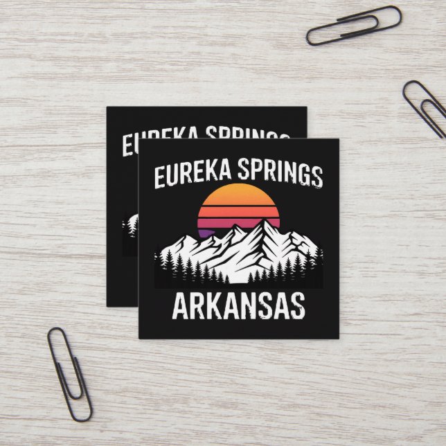 Tarjeta De Visita Cuadrada Eureka Springs (Anverso/Reverso In Situ)