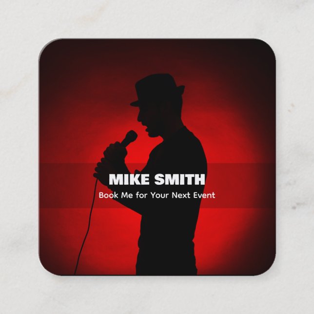 Tarjeta De Visita Cuadrada Evento de cantante (Anverso)