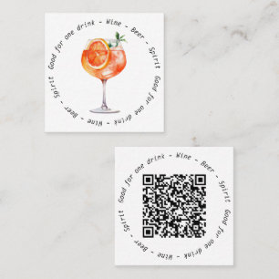 Tarjeta De Visita Cuadrada Evento de negocios Aperol QR Coche de bebida