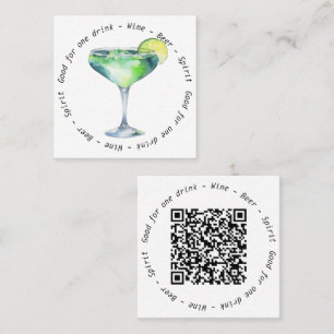 Tarjeta De Visita Cuadrada Evento de negocios moderno QR Daiquiri Bebe Vouche