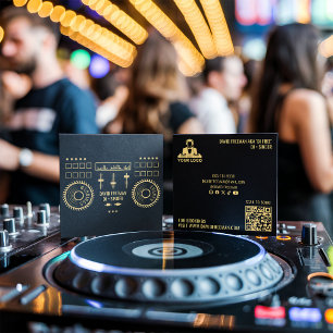 Tarjeta De Visita Cuadrada Eventos de música Dj Mezcla minimalista moderna ne