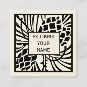 Tarjeta De Visita Cuadrada Ex pino del Bookplate de Libris