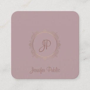 Tarjeta De Visita Cuadrada Excelente diseño Caligrafía Script Nombre moderno