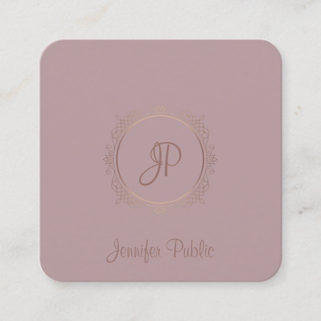 Tarjeta De Visita Cuadrada Excelente diseño Caligrafía Script Nombre moderno (Anverso)