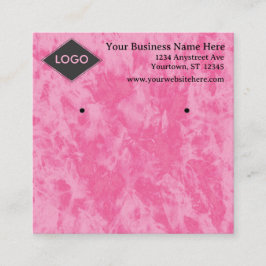 Tarjeta De Visita Cuadrada Exhibidor de joyas de cuarzo rosa