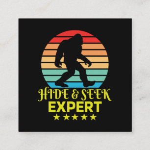Tarjeta De Visita Cuadrada Experto en Escondite y Busca Bigfoot Divertido