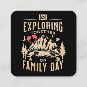 Tarjeta De Visita Cuadrada Explorando juntos el Día de la Familia