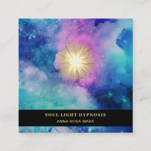 Tarjeta De Visita Cuadrada Explosión curativa cósmica de Sun de la energía