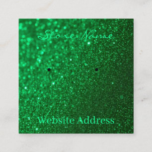Tarjeta De Visita Cuadrada expositor de pendientes verde esmeralda