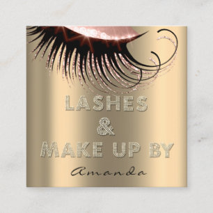 Tarjeta De Visita Cuadrada Extensión de latigazos de artistas de maquillaje R