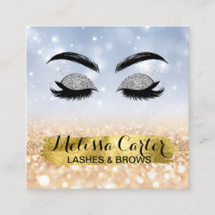 Tarjeta De Visita Cuadrada Extensiones Eyelash Artist Makeup Pulveriza Brotes