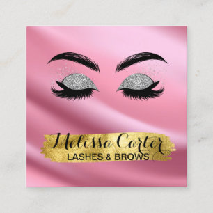 Tarjeta De Visita Cuadrada Extensiones Eyelash Artist Makeup Pulveriza Brotes