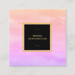 Tarjeta De Visita Cuadrada Extracto en colores pastel del rosa de la lavanda