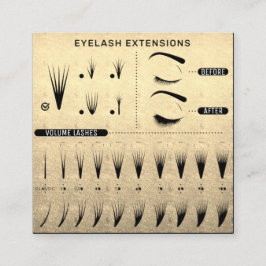 Tarjeta De Visita Cuadrada Eyelash Extension Studio Shop Gold Black Modern