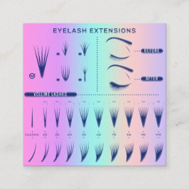 Tarjeta De Visita Cuadrada Eyelash Extension Studio Shop Pink Catalog Ombre