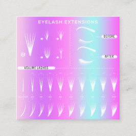 Tarjeta De Visita Cuadrada Eyelash Extension Studio Shop Pink Modern New