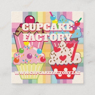 TARJETA DE VISITA CUADRADA FÁBRICA CUPCAKE