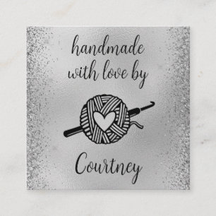 Tarjeta De Visita Cuadrada Fabricado a mano con amor