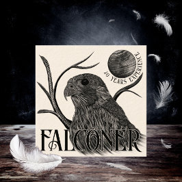 Tarjeta De Visita Cuadrada Falconería Falcon Full Moon