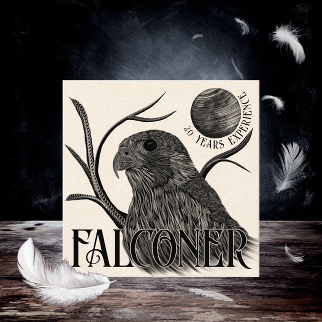 Tarjeta De Visita Cuadrada Falconería Falcon Full Moon (Subido por el creador)