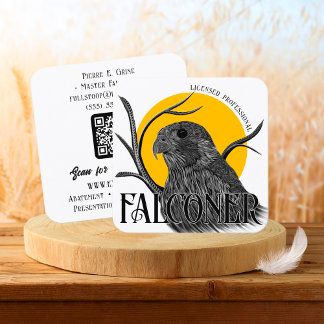 Tarjeta De Visita Cuadrada Falconry Sun o Moon Falconry Services