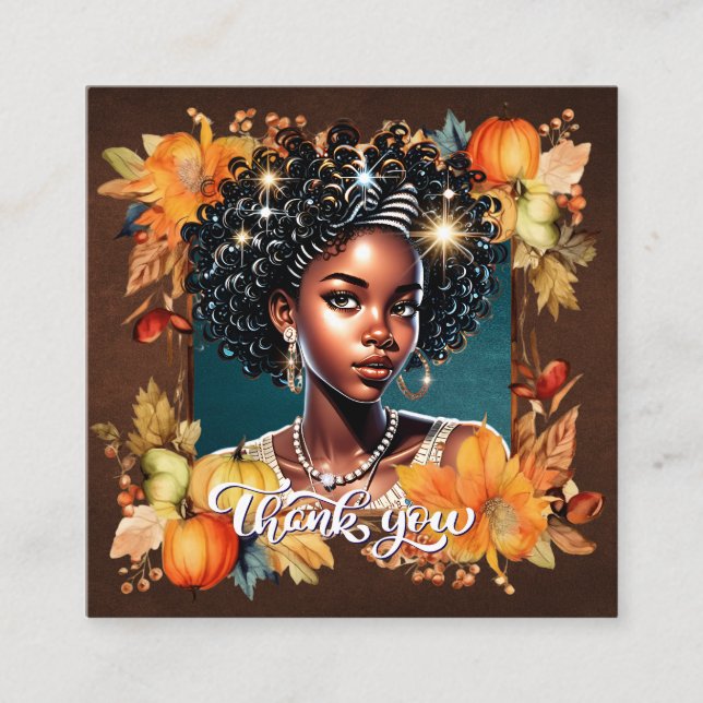 Tarjeta De Visita Cuadrada Fallin' for Fall Gorgeous Girl Gratitude Enc. Card (Anverso)