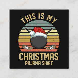 Tarjeta De Visita Cuadrada Famoso jugador de hockey Feliz Cuarentena de Navid