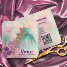 Tarjeta De Visita Cuadrada Fancy Dresses Tailor Abstract Glitter
